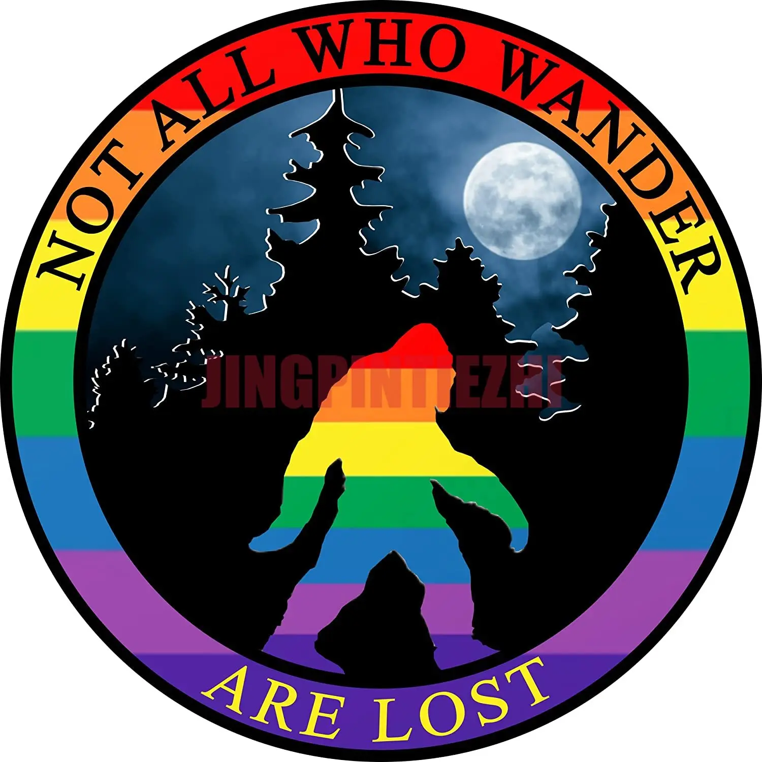 Наклейка-бампер ЛГБТ Bigfoot * Pride Flag-не все кто бродит потерянные/прямые премиум