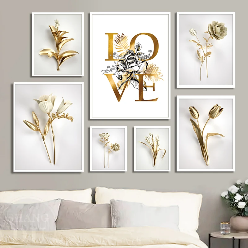 Modern Abstract Luxury Art Poster Print Gold Flower Picture Wall Art Canvas Painting Design Nordic Home Living Room Decoration
Modern Abstract Luxury Art Poster Print Gold Flower Picture Wall Art Canvas Painting Design Nordic Home Living Room Decoration