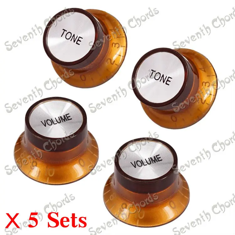 5 sets Speed Control Knobs Button for Electric Guitar (2 Volume & 2 Tone) Coffee-Gold (LPN-KFJ)
5 sets Speed Control Knobs Button for Electric Guitar (2 Volume & 2 Tone) Coffee-Gold (LPN-KFJ)