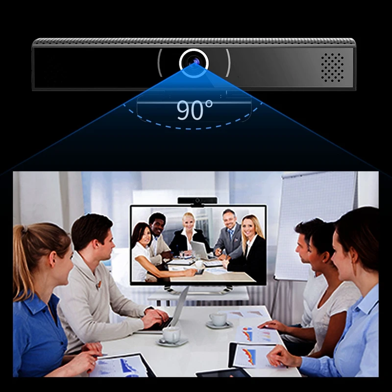 1080P HD Video Conference Webcam with Mic and Speaker, All-In-One Video and Audio Conferencing System
1080P HD Video Conference Webcam with Mic and Speaker, All-In-One Video and Audio Conferencing System