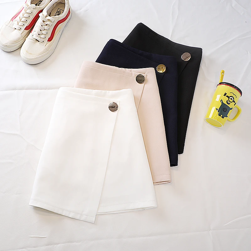 High Quality Summer Women Mini Skirt High Waist One Button Ladies Split Irregular Skirts with Safe Shors White Short Skirt Saias
High Quality Summer Women Mini Skirt High Waist One Button Ladies Split Irregular Skirts with Safe Shors White Short Skirt Saias
