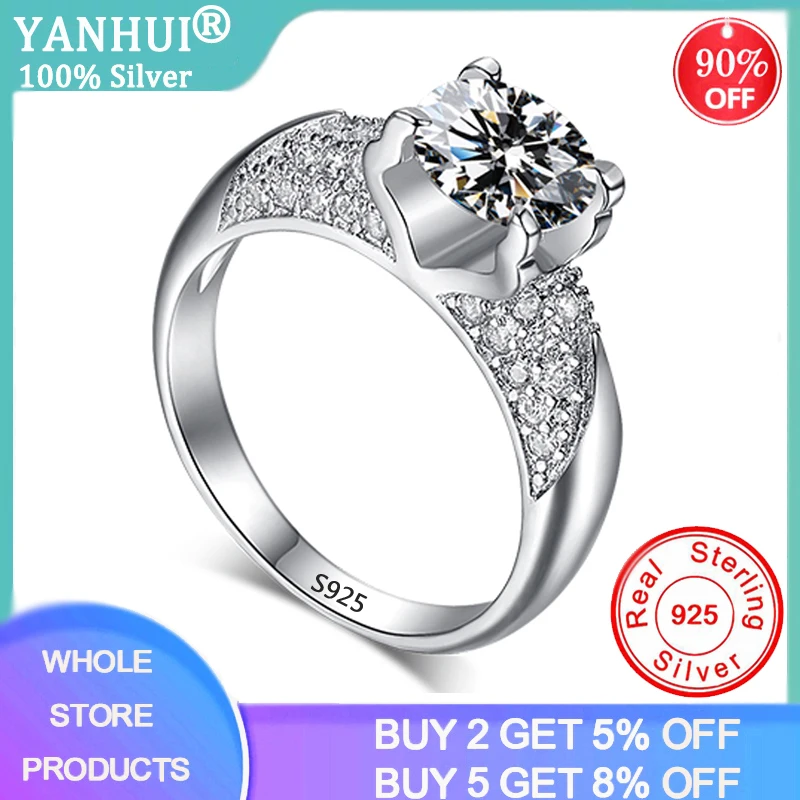 YANHUI Luxury Classic 4 Prong Sparkling Solitaire 1ct Zirconia Diamond Forever Wedding Rings Silver 925 Jewelry Rings For Women
YANHUI Luxury Classic 4 Prong Sparkling Solitaire 1ct Zirconia Diamond Forever Wedding Rings Silver 925 Jewelry Rings For Women