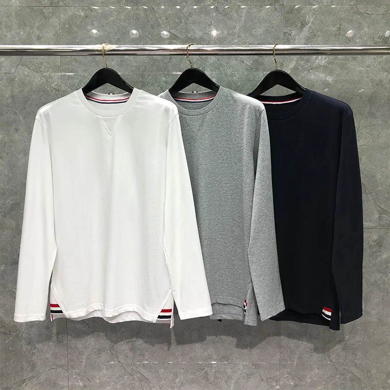THOM TB T-shirt Korean Style Casual Custom Wholesale Tee Fine Cotton RWB Lower Hem Trim Round Neck Long Sleeve Sweatshirt
THOM TB T-shirt Korean Style Casual Custom Wholesale Tee Fine Cotton RWB Lower Hem Trim Round Neck Long Sleeve Sweatshirt
