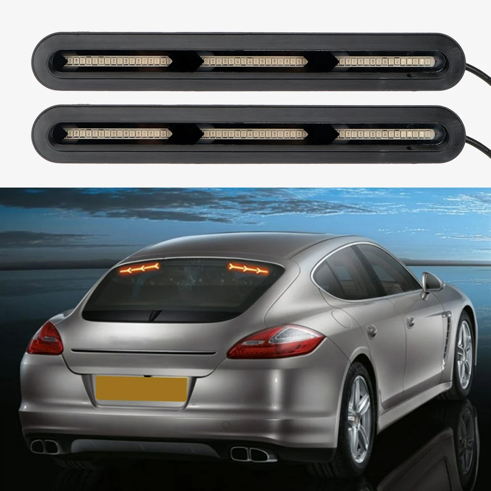 Red Tail Brake Lamp Driving Lamps Car Rear Windscreen Light Amber Turn Signal Light Flow LED Trunk Strip Light 1 Pair
Red Tail Brake Lamp Driving Lamps Car Rear Windscreen Light Amber Turn Signal Light Flow LED Trunk Strip Light 1 Pair