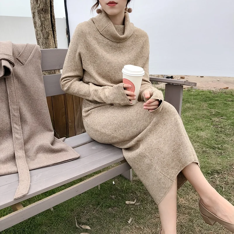 Solid Turtle Neck Sweater Dresses for Women Clothing Elegant Korean Fashion Casual Knitting Warm Slim Maxi Dress Woman Vestido
Solid Turtle Neck Sweater Dresses for Women Clothing Elegant Korean Fashion Casual Knitting Warm Slim Maxi Dress Woman Vestido