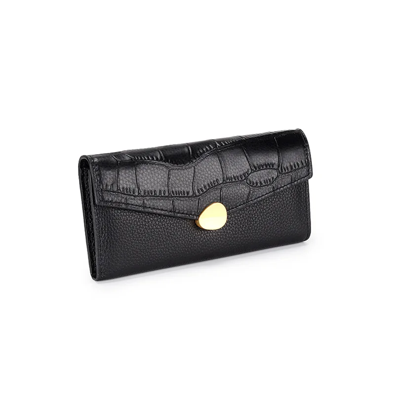 Women's long wallet leather new multi-functional mobile phone cover top layer cowhide crocodile print large-capacity hand wallet 
Women's long wallet leather new multi-functional mobile phone cover top layer cowhide crocodile print large-capacity hand wallet