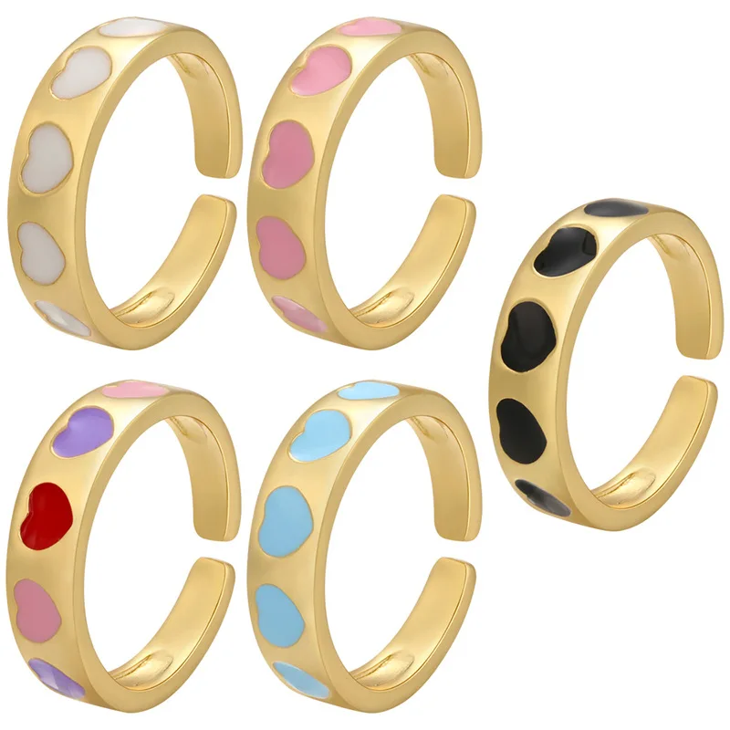 Colorful Heart Ring Adjustable Open Rings for Women Gold Plated Stainless Steel Ring Accessories Jewelry Gifts Wholesale
Colorful Heart Ring Adjustable Open Rings for Women Gold Plated Stainless Steel Ring Accessories Jewelry Gifts Wholesale