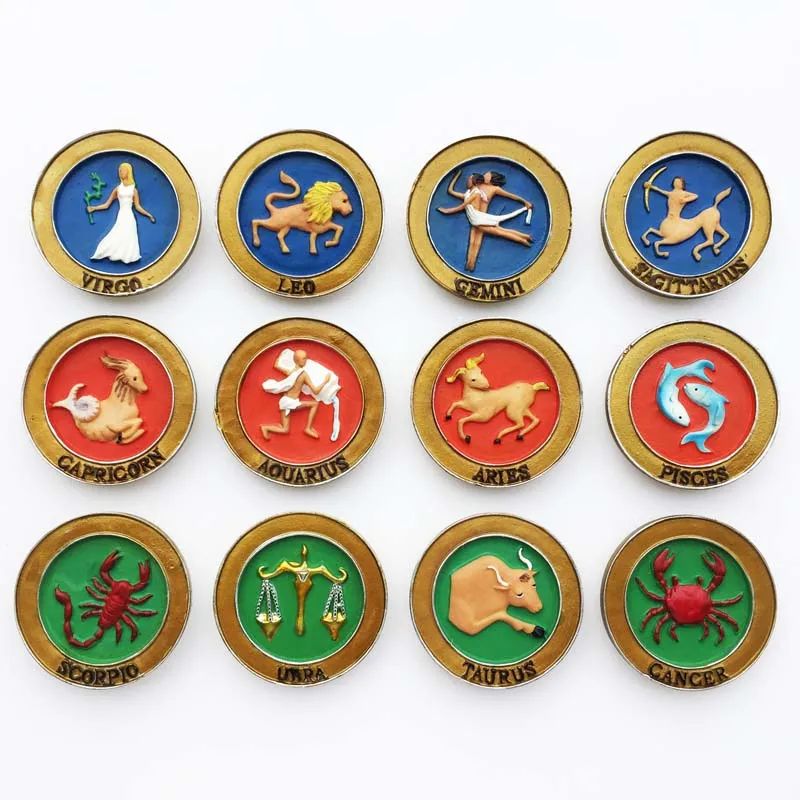 European decoration crafts three-dimensional 12 constellation hand-painted magnetic refrigerator magnet
European decoration crafts three-dimensional 12 constellation hand-painted magnetic refrigerator magnet