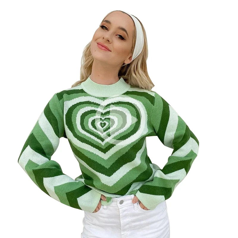 Knitted Sweater Aesthetics Heart Striped Pullovers Girls Sweet Long Sleeve Turtleneck Jumper Autumn Streetwear Harajuku Fashion
Knitted Sweater Aesthetics Heart Striped Pullovers Girls Sweet Long Sleeve Turtleneck Jumper Autumn Streetwear Harajuku Fashion