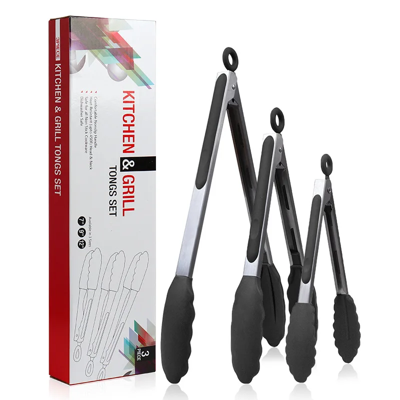 Silica Gel Clip 7 "9" 12 "3 Piece Set Baking Tool Food Clip Stainless Steel Bread Clip Bbarbecue Clip Cooking Locking Tong
Silica Gel Clip 7 "9" 12 "3 Piece Set Baking Tool Food Clip Stainless Steel Bread Clip Bbarbecue Clip Cooking Locking Tong