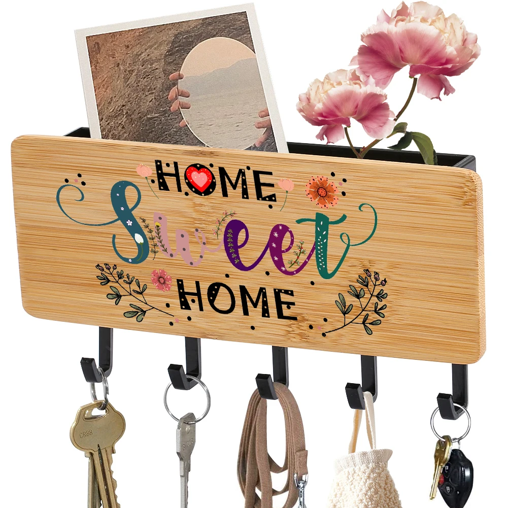 Multifunctional Bamboo Wood White Key Hanger Home Sweet Home Pattern Black Storage Key Rack Wall Decorative Hook House Family
Multifunctional Bamboo Wood White Key Hanger Home Sweet Home Pattern Black Storage Key Rack Wall Decorative Hook House Family