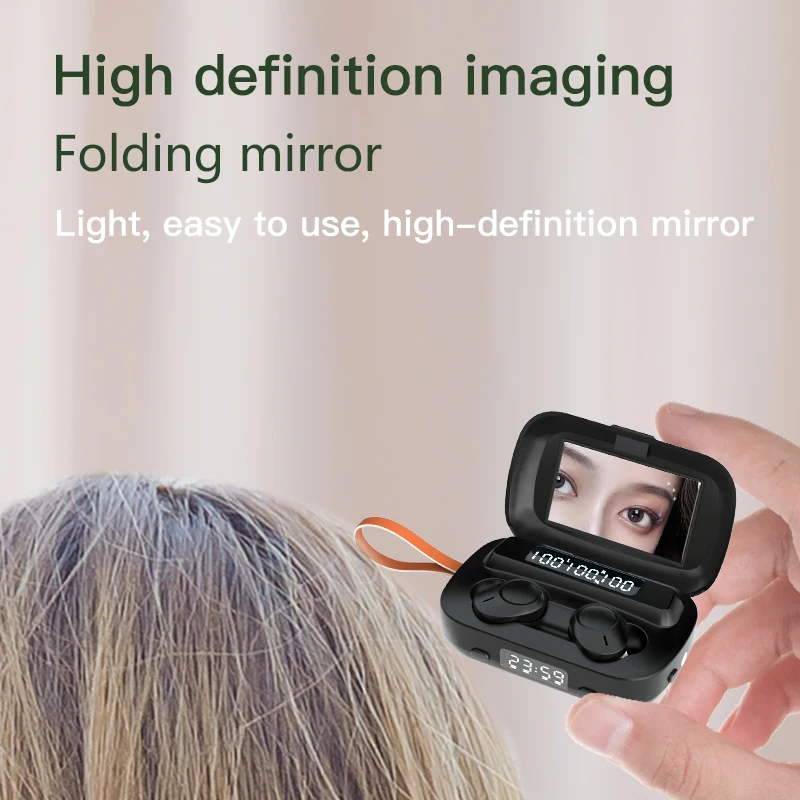 Bluetooth v5 Wireless Earphones With Mirror Clock Flashlight Headset CVC8.0 DSP Noise Cancel Earphone 2000mAh Earbuds
Bluetooth v5 Wireless Earphones With Mirror Clock Flashlight Headset CVC8.0 DSP Noise Cancel Earphone 2000mAh Earbuds