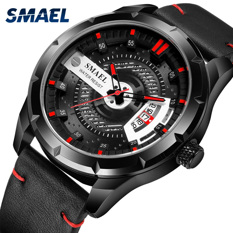 SMAEL Men's Business Quartz Watch Leather Strap Fashion Waterproof Sport Men Watches Thin Men's Wristwatch relogio masculino
SMAEL Men's Business Quartz Watch Leather Strap Fashion Waterproof Sport Men Watches Thin Men's Wristwatch relogio masculino