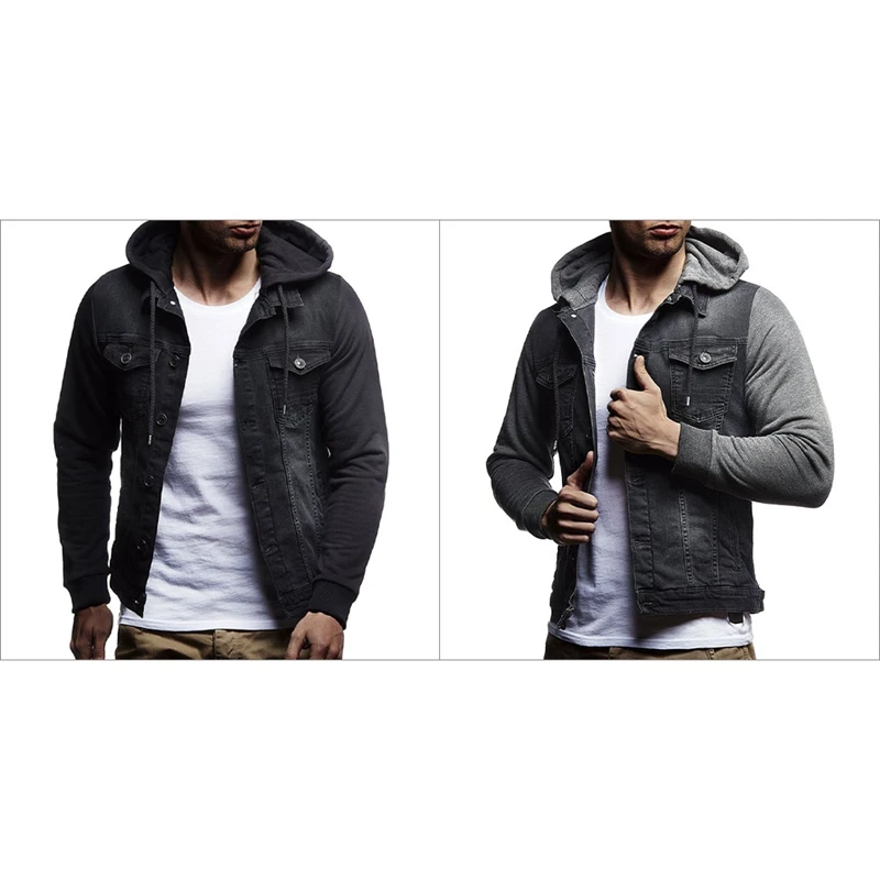 2 Pcs Hooded Denim Jacket Streetwear Button Up Casual Style Men Clothing for Spring Autumn Jacket XL, Black & Dark Gray
2 Pcs Hooded Denim Jacket Streetwear Button Up Casual Style Men Clothing for Spring Autumn Jacket XL, Black & Dark Gray