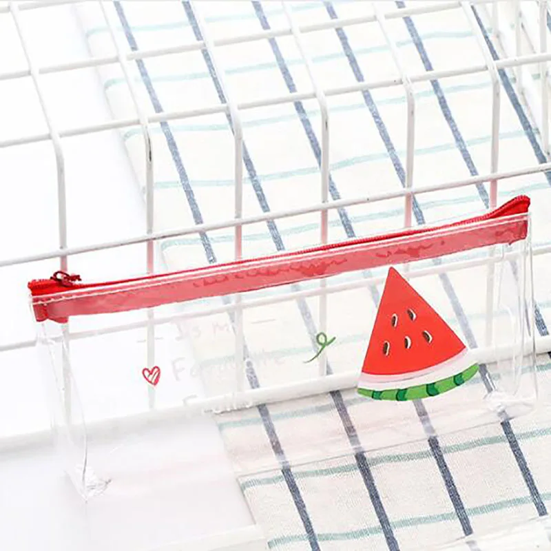 Girls Cute Fruits Printing Makeup Brushes Pencil Storage Bag Transparent PVC Waterproof Female Cosmetic Bag Muti-functional 
Girls Cute Fruits Printing Makeup Brushes Pencil Storage Bag Transparent PVC Waterproof Female Cosmetic Bag Muti-functional