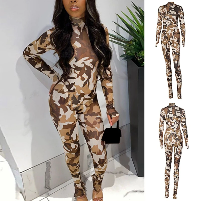 Camouflage Print Long Sleeve Bodycon Rompers Womens Jumpsuit Fall Fashion Sportswear Skinny One Piece Jumpsuits
Camouflage Print Long Sleeve Bodycon Rompers Womens Jumpsuit Fall Fashion Sportswear Skinny One Piece Jumpsuits