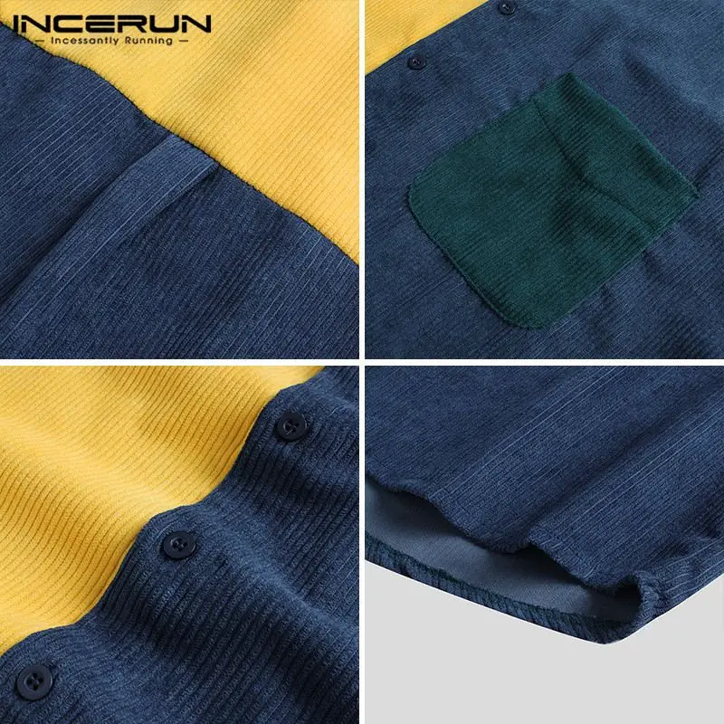 Men Patchwork Chemise Autumn Long Sleeve Lapel Camisa INCERUN Leisure Corduroy Shirts Man Vinatge Buttons Shirts Streetwear 3XL
Men Patchwork Chemise Autumn Long Sleeve Lapel Camisa INCERUN Leisure Corduroy Shirts Man Vinatge Buttons Shirts Streetwear 3XL