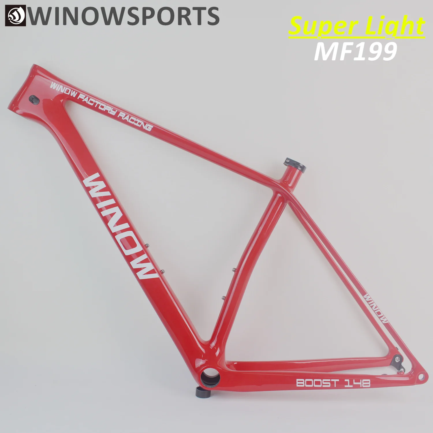 Winowsports factory racin hardtail mtb carbon frame MF199 XC 29ER Boost 148*12mm 15" 17" 19" BB92 bottom bracket 29 inch frame
Winowsports factory racin hardtail mtb carbon frame MF199 XC 29ER Boost 148*12mm 15" 17" 19" BB92 bottom bracket 29 inch frame