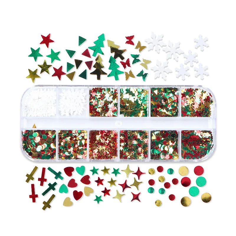 12 Grids White Snowflake Nail Glitter Sequins 3D Holographic Snow Flakes Slices Winter Christmas Manicure Nail Art Decorations
12 Grids White Snowflake Nail Glitter Sequins 3D Holographic Snow Flakes Slices Winter Christmas Manicure Nail Art Decorations