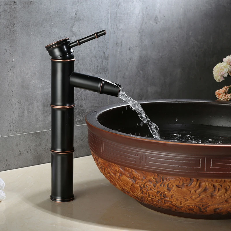 Antique Bathroom Basin Faucet Tall Bamboo Shape Vessel Sink Tap Retro Waterfall Tap Cold Hot Water Mixer Tap For Outdoor Garden
Antique Bathroom Basin Faucet Tall Bamboo Shape Vessel Sink Tap Retro Waterfall Tap Cold Hot Water Mixer Tap For Outdoor Garden