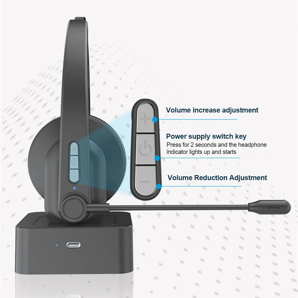 Headphones Bluetooth5.0 Headset Noise Canceling Headphone Call Center With Microphone Easy Operation
Headphones Bluetooth5.0 Headset Noise Canceling Headphone Call Center With Microphone Easy Operation