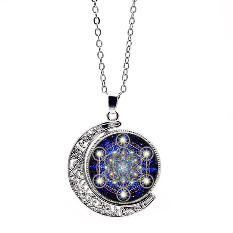 Antique Bronze/Silver Filigree Crescent Moon Double-Sided Round Archangel Metatron Cubes Charm Pendant Necklace Jewelry
Antique Bronze/Silver Filigree Crescent Moon Double-Sided Round Archangel Metatron Cubes Charm Pendant Necklace Jewelry