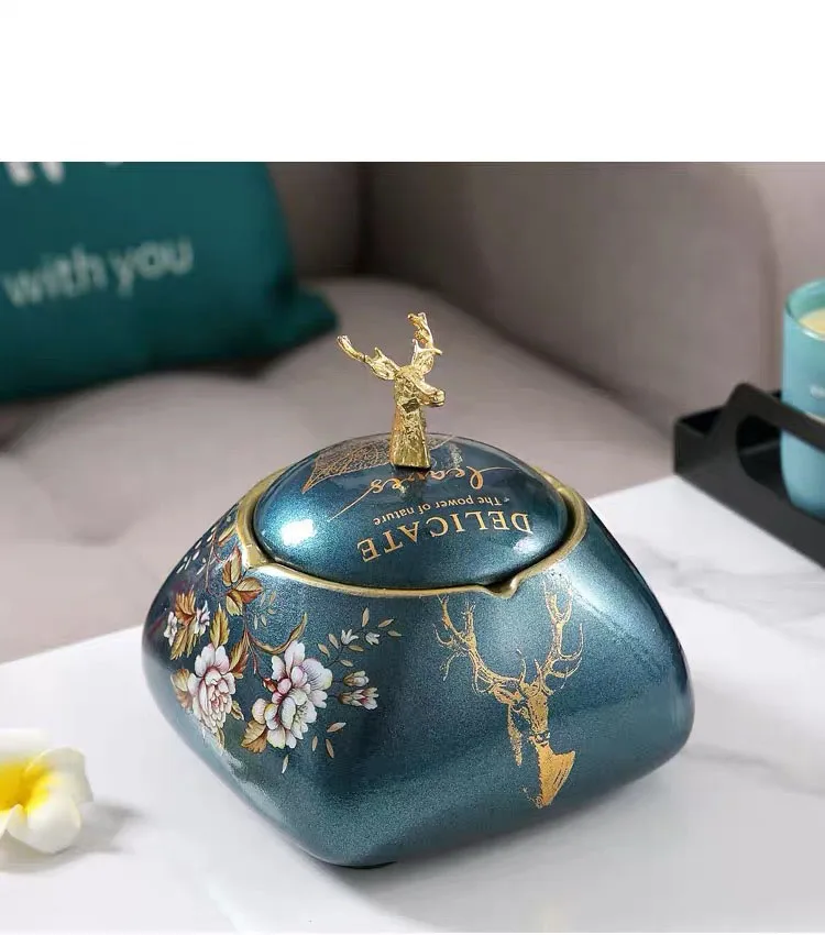 High End Ceramic Ashtray Creative Airtight Deer Lid Prevent Smoke Around Bedroom Livingroom Home Decoration 
High End Ceramic Ashtray Creative Airtight Deer Lid Prevent Smoke Around Bedroom Livingroom Home Decoration