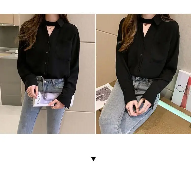 Houthion Chiffon Shirt Solid Women's Blouses Long Sleeve Top Summer Fashion Casual New Korean Retro Blouse Breasted
Houthion Chiffon Shirt Solid Women's Blouses Long Sleeve Top Summer Fashion Casual New Korean Retro Blouse Breasted
