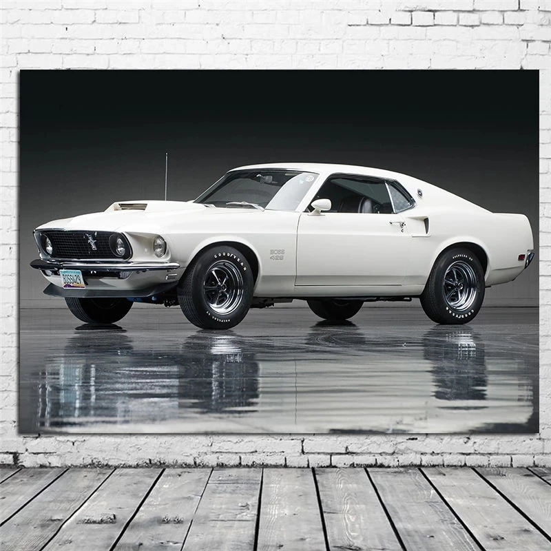 Классический автомобиль 1969 Boss 429 настенные художественные картины плакаты и