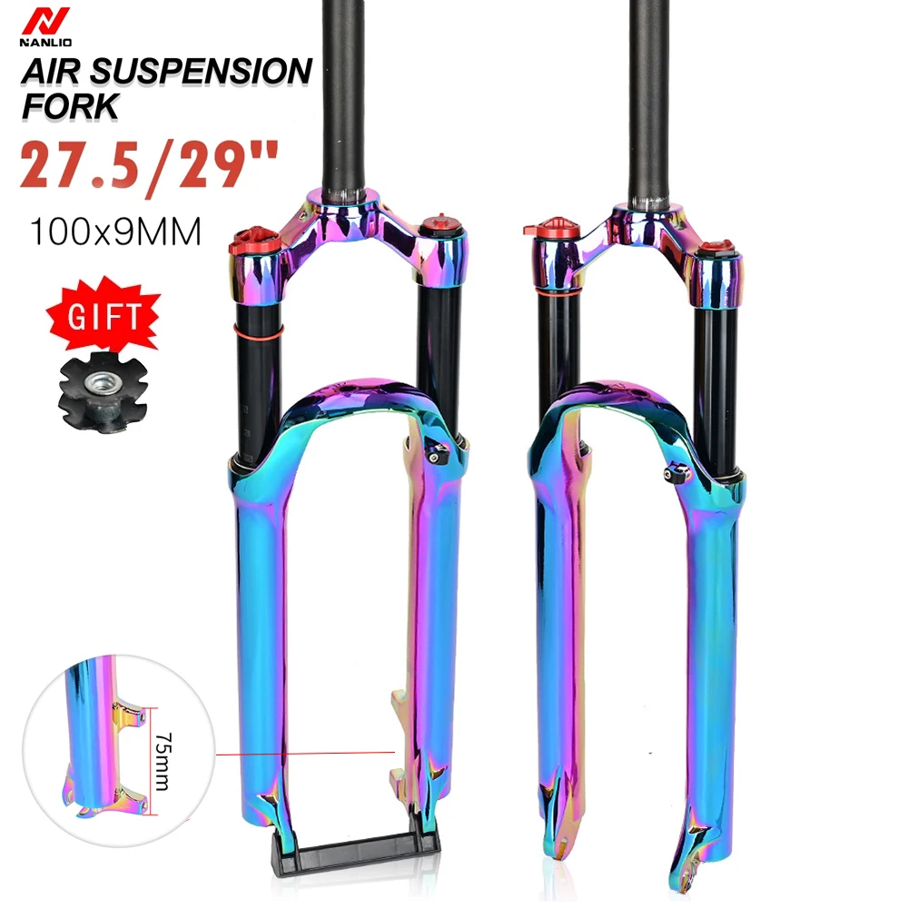NANLIO Bicycle Fork Mountain Bike Front Fork Air Suspension Air Fork Disc Brake Locked Light 27.5/29 Inch Riding Accessories
NANLIO Bicycle Fork Mountain Bike Front Fork Air Suspension Air Fork Disc Brake Locked Light 27.5/29 Inch Riding Accessories