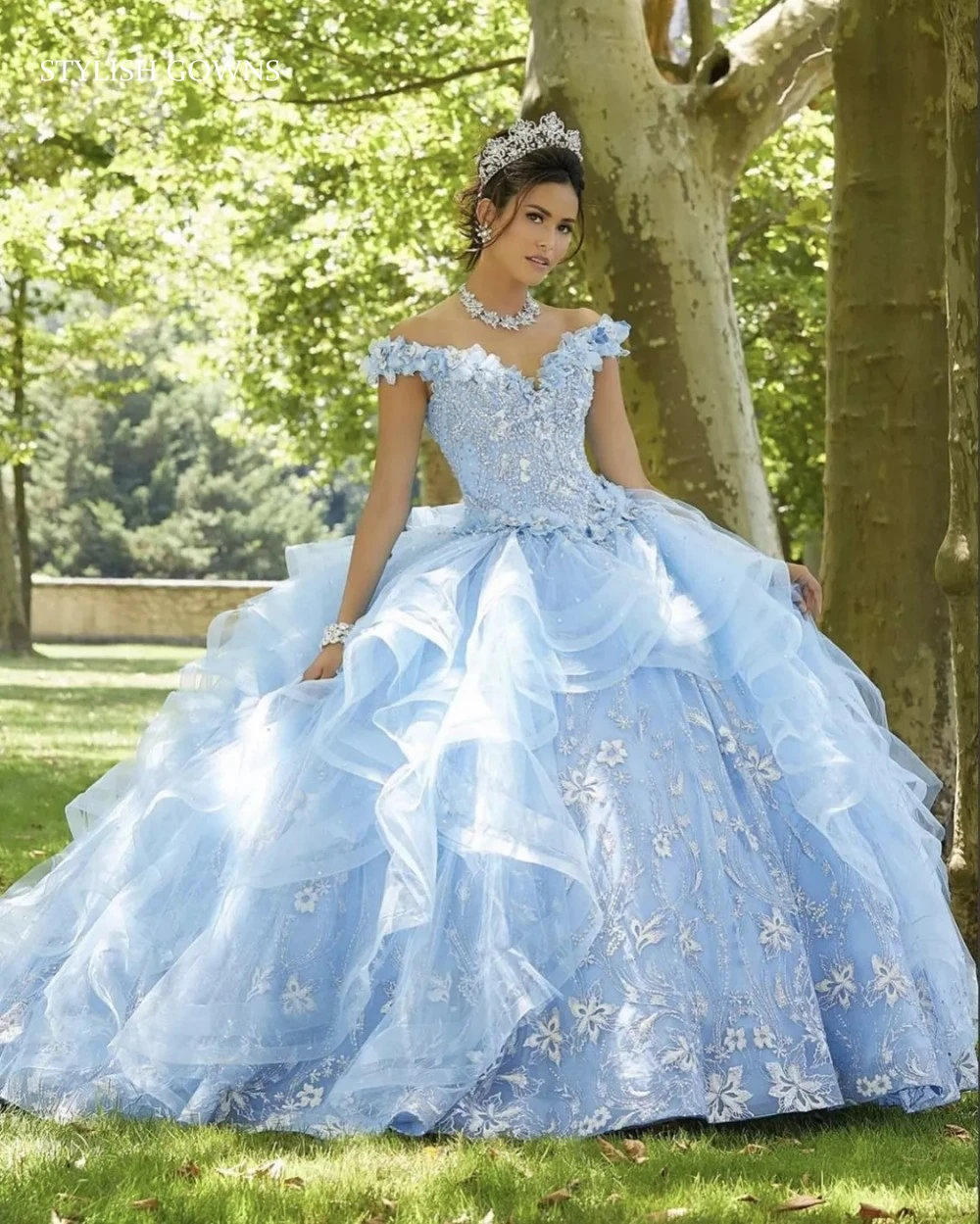 Sky Blue Cheap Princess Quinceanera Gown Beaded Off The Shoulder Appliques 3D Flowers Tulle Party Sweet 16 Dress 2021
Sky Blue Cheap Princess Quinceanera Gown Beaded Off The Shoulder Appliques 3D Flowers Tulle Party Sweet 16 Dress 2021
