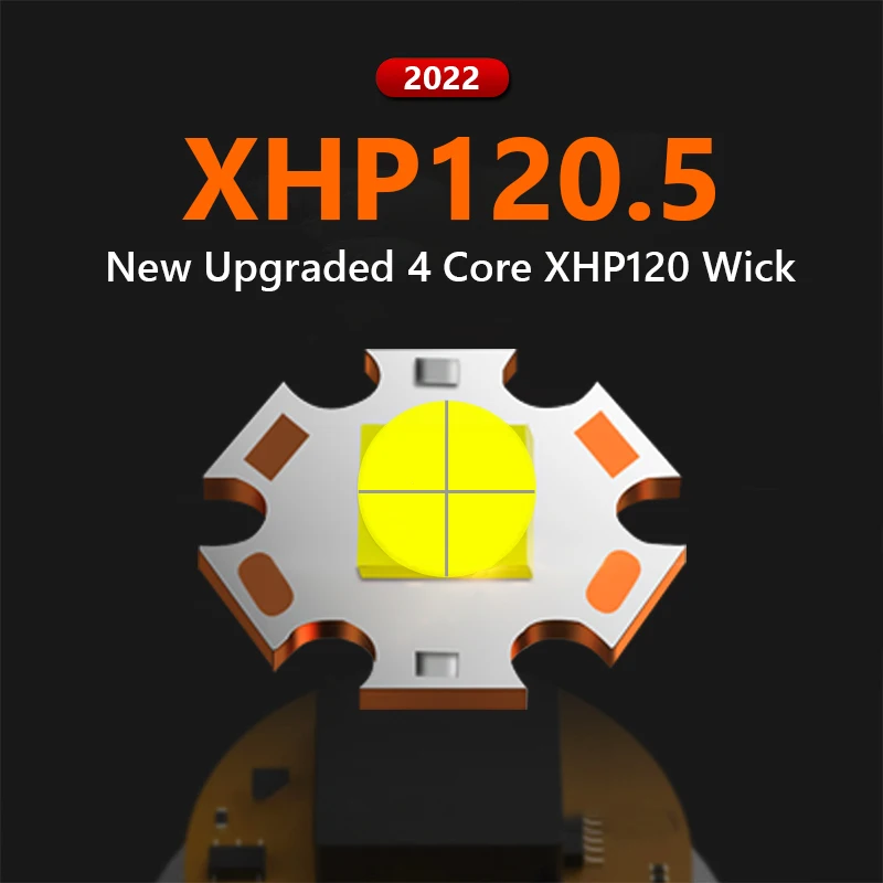 Перезаряжаемый светодиодный фонарик XHP120 1000 лм USB-фонарик XHP50 самый мощный