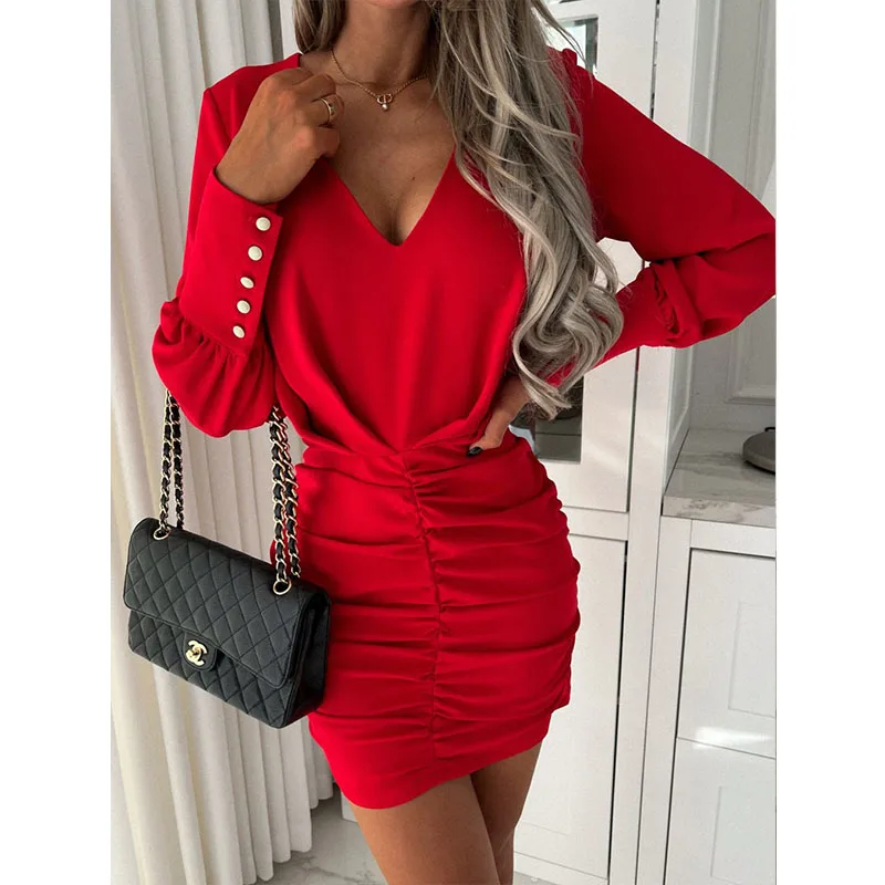 Dress Shirt Women 2021 Y2k Autumn Winter New Fashion Solid Color Casual Button Decoration Pleated Long-sleeved Red Black Dresses
Dress Shirt Women 2021 Y2k Autumn Winter New Fashion Solid Color Casual Button Decoration Pleated Long-sleeved Red Black Dresses
