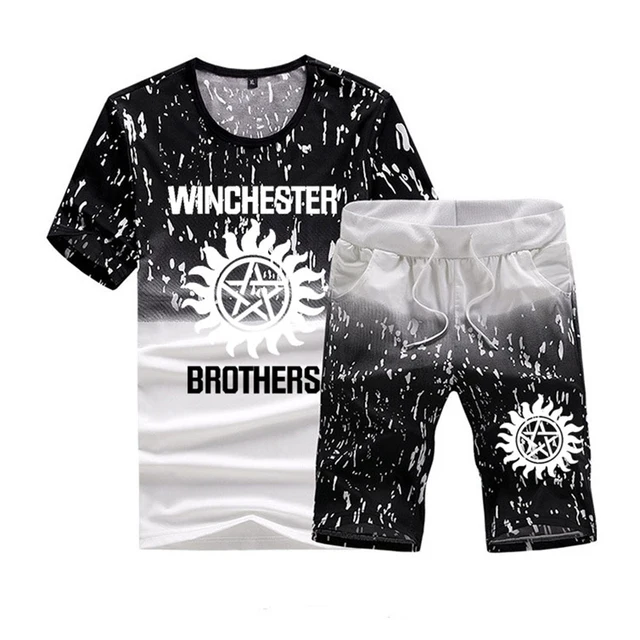 Summer Casual Men's T-shirt Winchester Brothers High Quality Cotton Men's short sleeve + pants 2-piece suit Summer Casu
Summer Casual Men's T-shirt Winchester Brothers High Quality Cotton Men's short sleeve + pants 2-piece suit Summer Casu