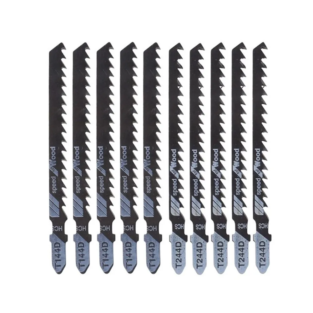 10 Pcs HCS JigSaw Blades T144D+T244D For High Speed Wood Board Plastic Cutting Woodworking Reciprocating Saw Blade Tools
10 Pcs HCS JigSaw Blades T144D+T244D For High Speed Wood Board Plastic Cutting Woodworking Reciprocating Saw Blade Tools