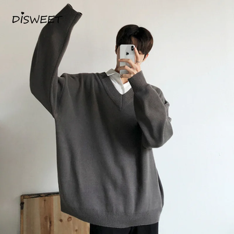 Knitted V-neck Sweater Men Korean Long Sleeve Loose Solid Sweater Men's Winter Warm Slim Sweater Boy 2020
Knitted V-neck Sweater Men Korean Long Sleeve Loose Solid Sweater Men's Winter Warm Slim Sweater Boy 2020