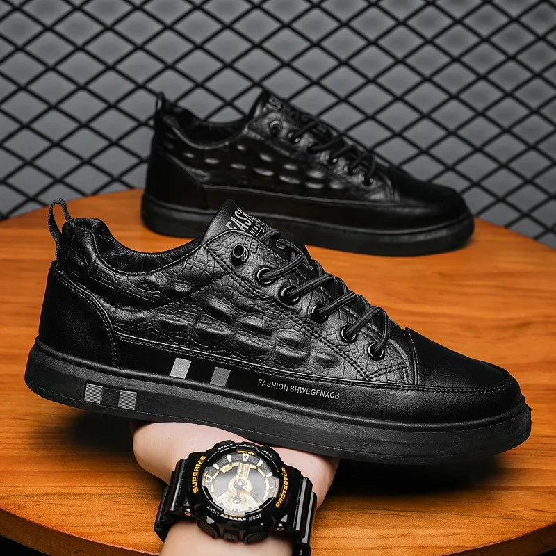 Men Casual Sneakers for Men's Crocodile Pattern Leather Casual Shoes Fashion Flat Brand Student Sneakers Men White Shoes
Men Casual Sneakers for Men's Crocodile Pattern Leather Casual Shoes Fashion Flat Brand Student Sneakers Men White Shoes