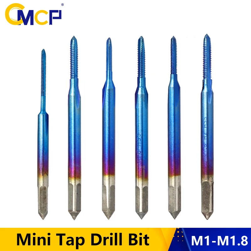 CMCP 1 шт. мини сверло с голубым нанопокрытием M1 M1.2 M1.4 M1.6 M1.7 M1.8 станок резьбовой кран