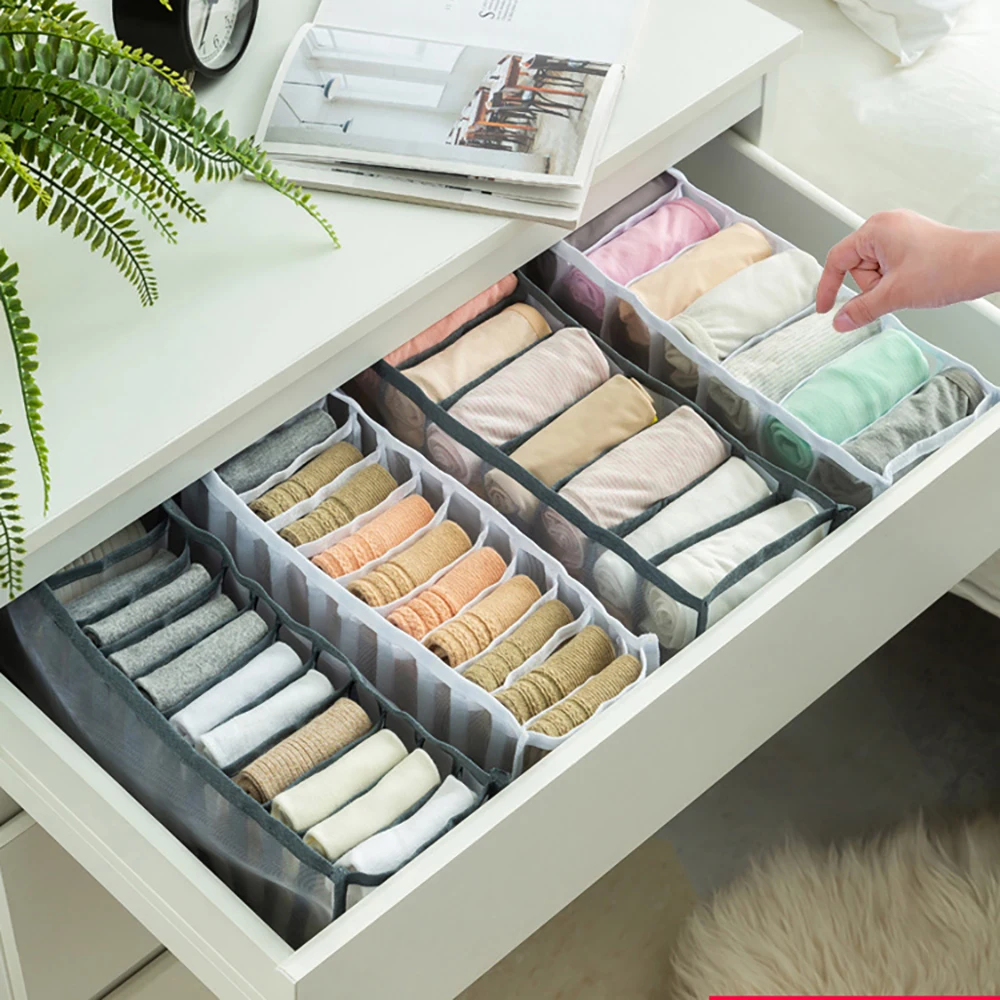 Dormitory closet organizer for socks home separated underwear storage box 24 grids bra organizer foldable drawer organizer
Dormitory closet organizer for socks home separated underwear storage box 24 grids bra organizer foldable drawer organizer