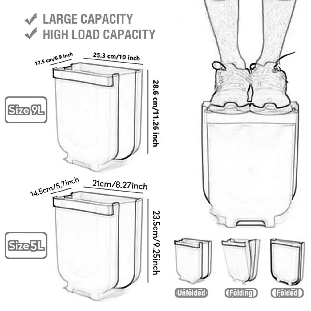 Durable Wall-mounted Folding Trash Can Home Kitchen Creative Hanging Kitchen Wall-mounted Folding Trash Can
Durable Wall-mounted Folding Trash Can Home Kitchen Creative Hanging Kitchen Wall-mounted Folding Trash Can