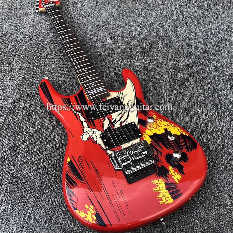 2019 высокое качество Floyd-rose st электрогитара наклейки по бокам инкрустированная