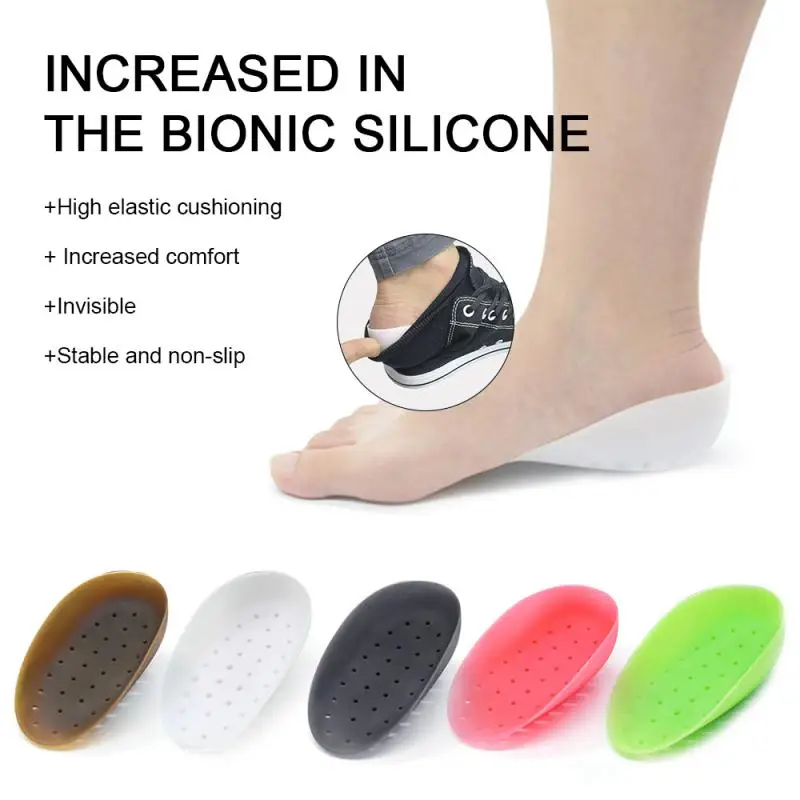 1 Pair Silicone Insoles Breathable Half Insole Heighten Insert Sport Shoes Pad Cushion Unisex 2-4cm Height Increase Foot Insole
1 Pair Silicone Insoles Breathable Half Insole Heighten Insert Sport Shoes Pad Cushion Unisex 2-4cm Height Increase Foot Insole