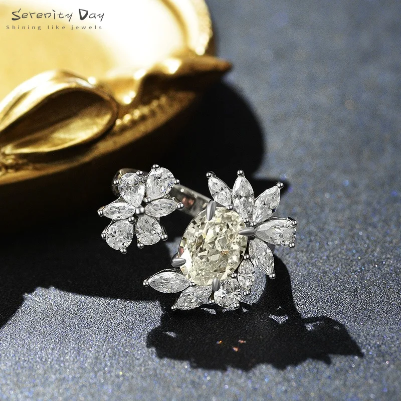 Serenity Day Irregular Snowflake 7MM*9MM Cream Created Moissanite Diamond Wedding Ring for Women S925 Sterling Silver Rings
Serenity Day Irregular Snowflake 7MM*9MM Cream Created Moissanite Diamond Wedding Ring for Women S925 Sterling Silver Rings