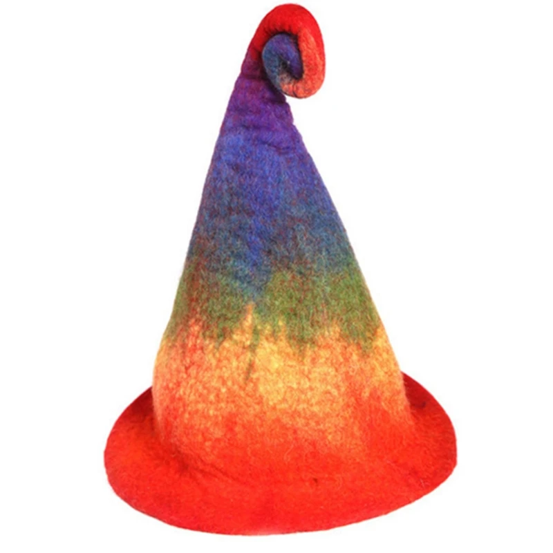 896E Fashion Gradient Hat Rainbow Wizard Hat Halloween Popular Creative Props Gifts Witches Costume Hat Autumn and Winter
896E Fashion Gradient Hat Rainbow Wizard Hat Halloween Popular Creative Props Gifts Witches Costume Hat Autumn and Winter