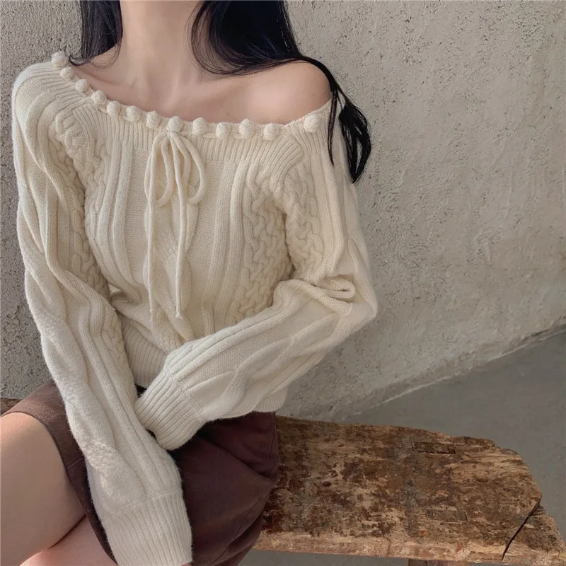 Sweet Slash Neck Sweaters Women Off Shoulder Knitted Ribbed Pullovers Pink Twist Up Japan Style Tops Jumper Fashion Sweater
Sweet Slash Neck Sweaters Women Off Shoulder Knitted Ribbed Pullovers Pink Twist Up Japan Style Tops Jumper Fashion Sweater
