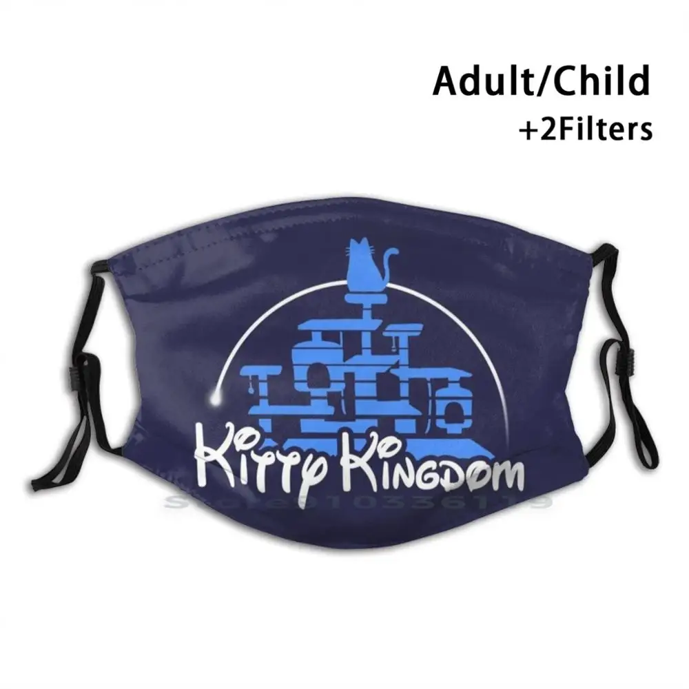Многоразовая маска для лица Kitty Kingdom с фильтрами детей Cat Cats Animal Feline Parody Logo LETTING Fantasy