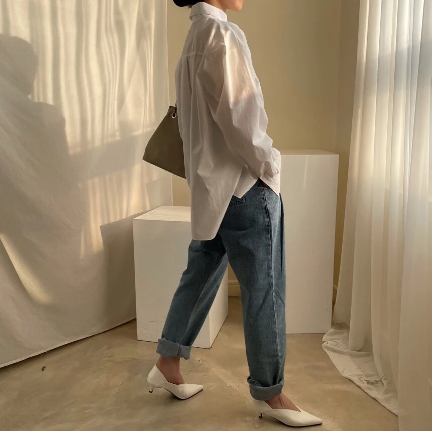 ZCSMLL Irregular Collar Blouses Single-breasted Loose-fitting Long-sleeved Casual Shirt Solid Color 2021 Spring Summer
ZCSMLL Irregular Collar Blouses Single-breasted Loose-fitting Long-sleeved Casual Shirt Solid Color 2021 Spring Summer
