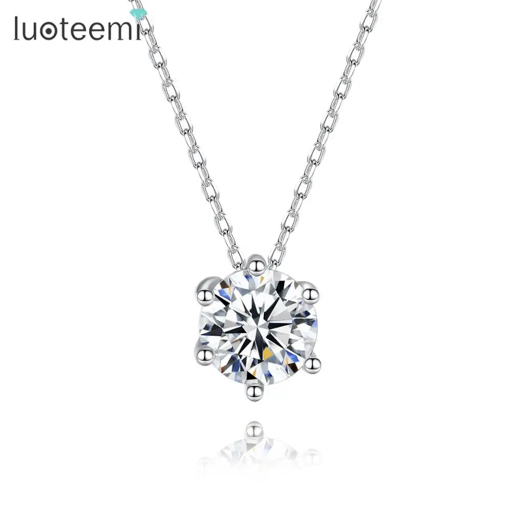 LUOTEEMI Brand Charm Necklace for Women Cubic Zircon Fashion Six Claws Jewelry Wedding Party Dating Clavicle Necklaces
LUOTEEMI Brand Charm Necklace for Women Cubic Zircon Fashion Six Claws Jewelry Wedding Party Dating Clavicle Necklaces