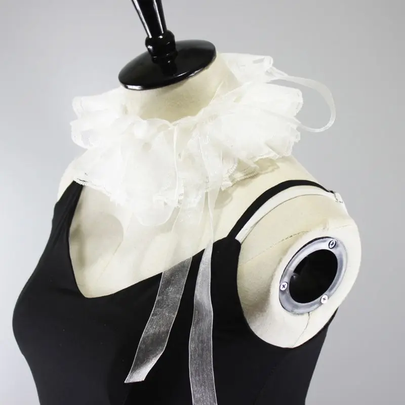 White Ruffles Lace Rim Fake Collar Detachable Embroidery Floral Necklace Choker with Adjustable Strap Wedding Party Photography
White Ruffles Lace Rim Fake Collar Detachable Embroidery Floral Necklace Choker with Adjustable Strap Wedding Party Photography