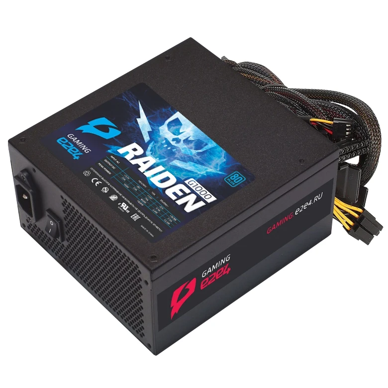 Блок питания 1000W ATX e2e4 Gaming RAIDEN 80+ 140mm APFC (G1000)|Блоки для компьютеров| |